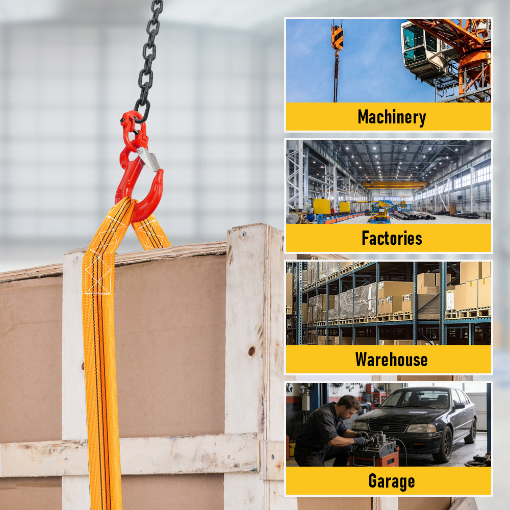 2 Pack Sling Hook with Hammerlock Heavy Duty Safety Sling Hooks for Cavan Camper Trailer Connecting Extend Safety Chain 3.15T