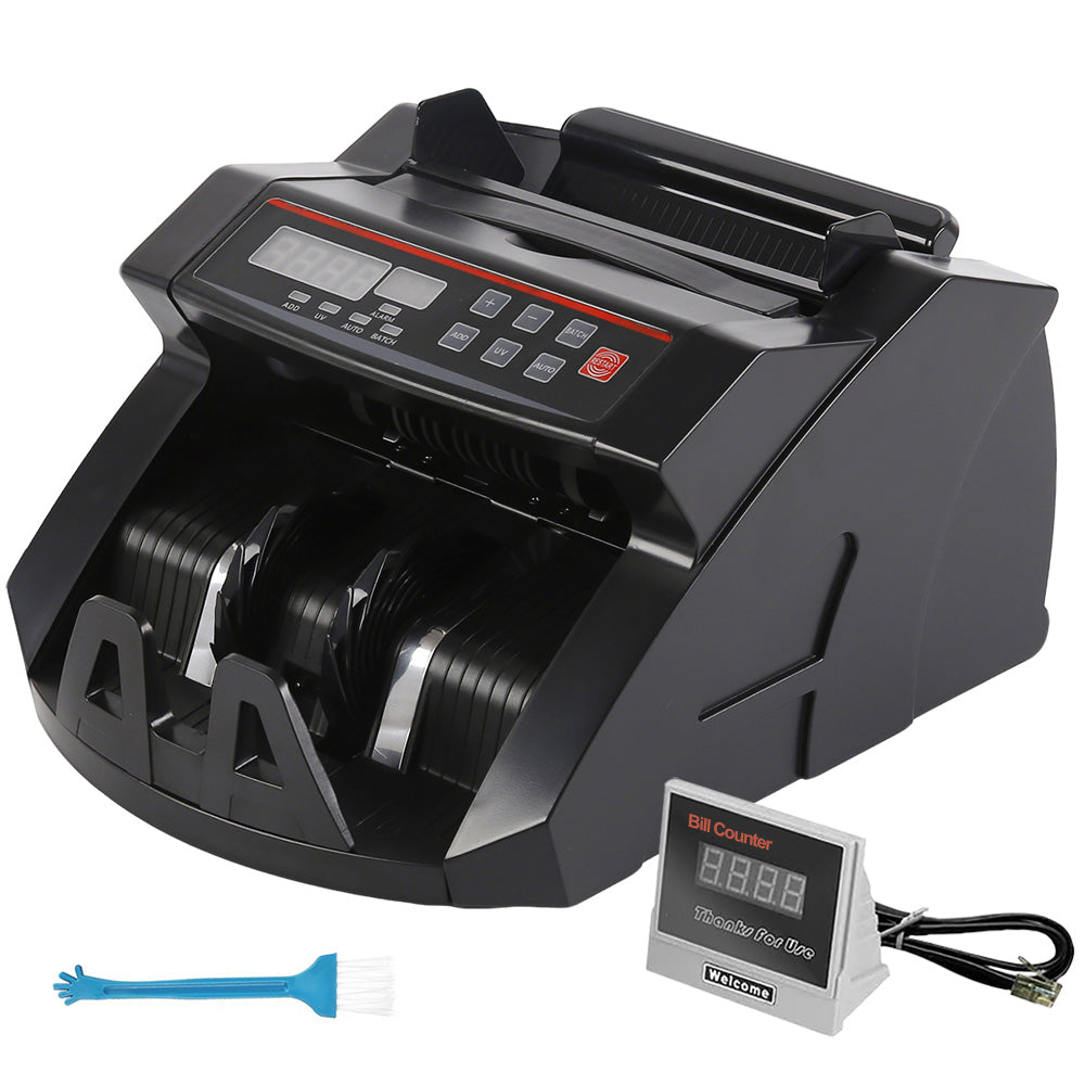 Automatic Money Counter Machine with UV Detection, High-Speed Banknote Counter for AUD, Digital Display Bill Counter for Australian Dollars (Black)