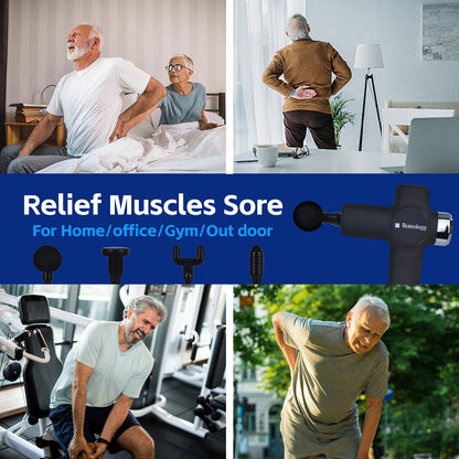Remology Impact Therapy 7 Adaptive Speed USB-C Fascial Massage Gun with 4 Heads