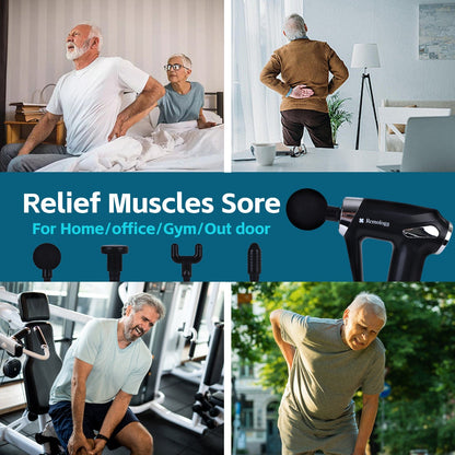 Remology Impact Therapy 6 Adaptive Speed USB-C Massage Gun with 4 Heads
