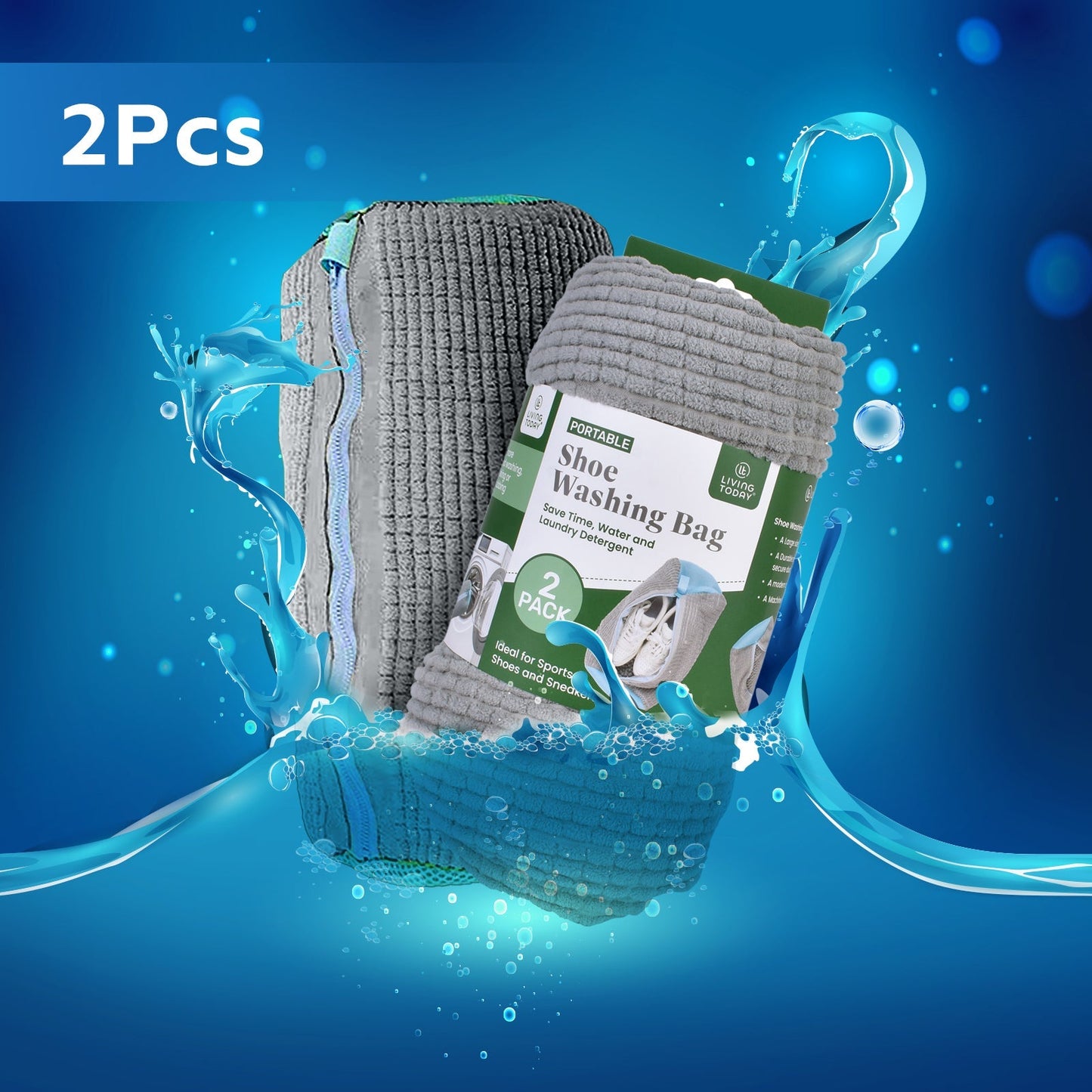 2 Pcs Portable Shoe Washing Bag