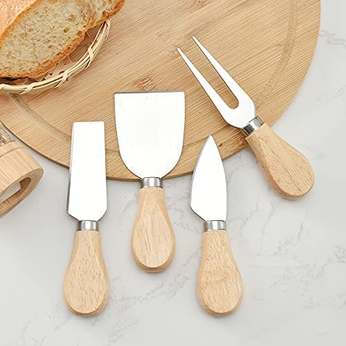 4 Pcs Clevinger Avalon Wood Handle Cheese Knife Set