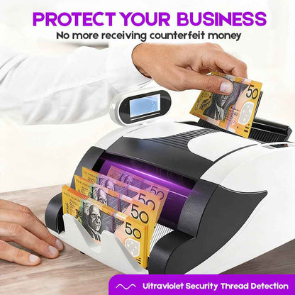 Automatic Money Counter Machine with UV Detection, High-Speed Banknote Counter for AUD, Digital Display Bill Counter for Australian Dollars