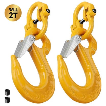 2 Pack Sling Hook with Hammerlock Heavy Duty Safety Sling Hooks for Caravan Camper Trailer Connecting Extend Safety Chain 2T