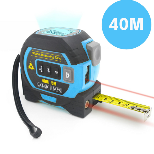 40m Laser Measure, Cross-line Laser Level, 5m Tape Measure Blue