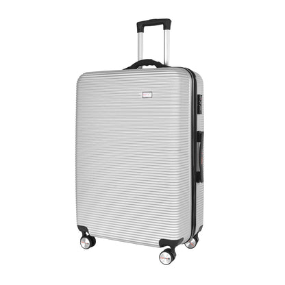 28" Digital Weighing Scale and USB Charging Port Lightweight Luggage Suitcase Silver