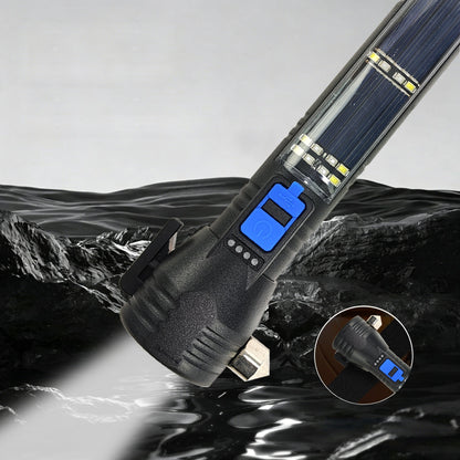 Brillar 150 Lumen Solar Power USB rechargeable Multifunction Trekking Torch