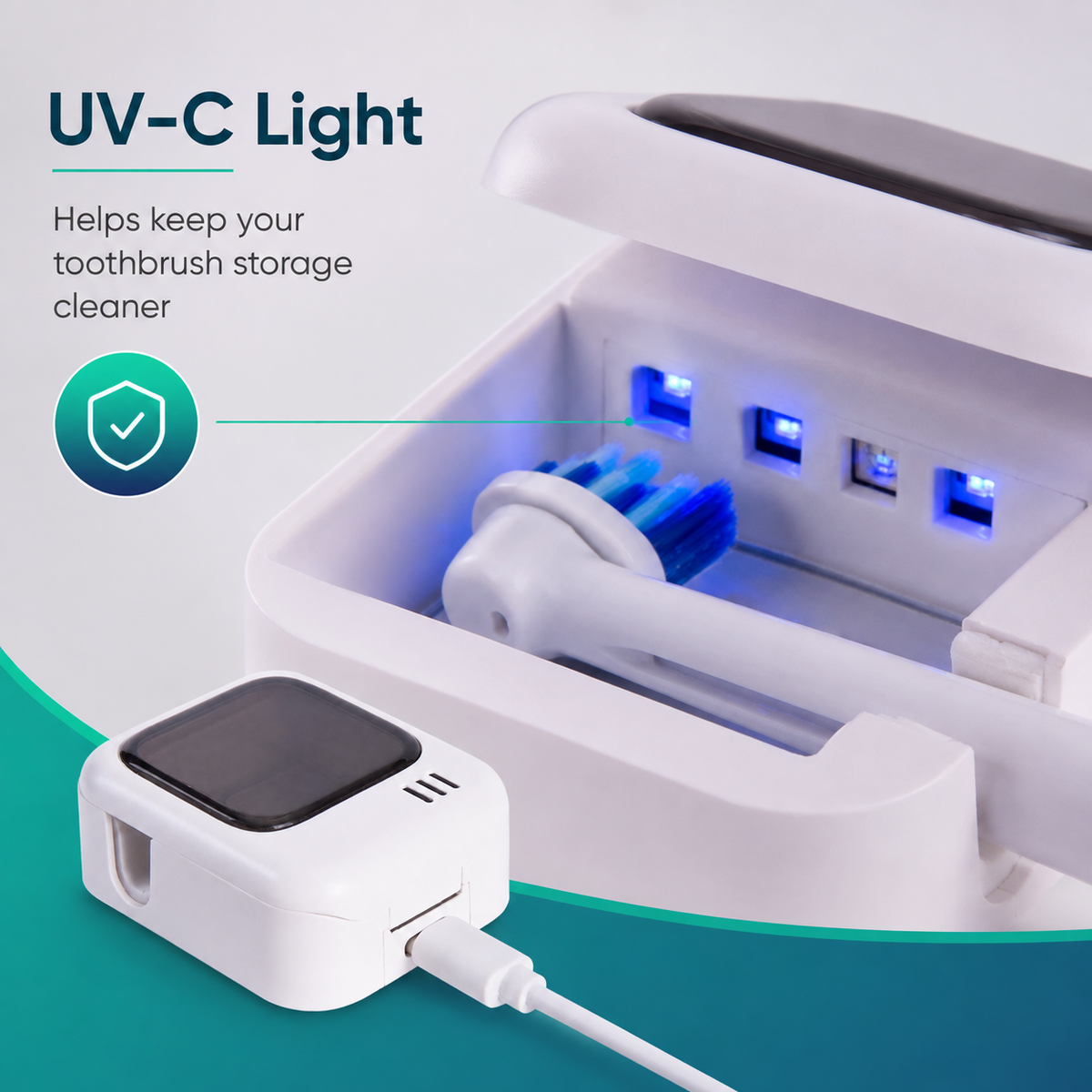 UV-C Toothbrush Steriliser 5.5x4.5x2.5cm Rechargeable — 17