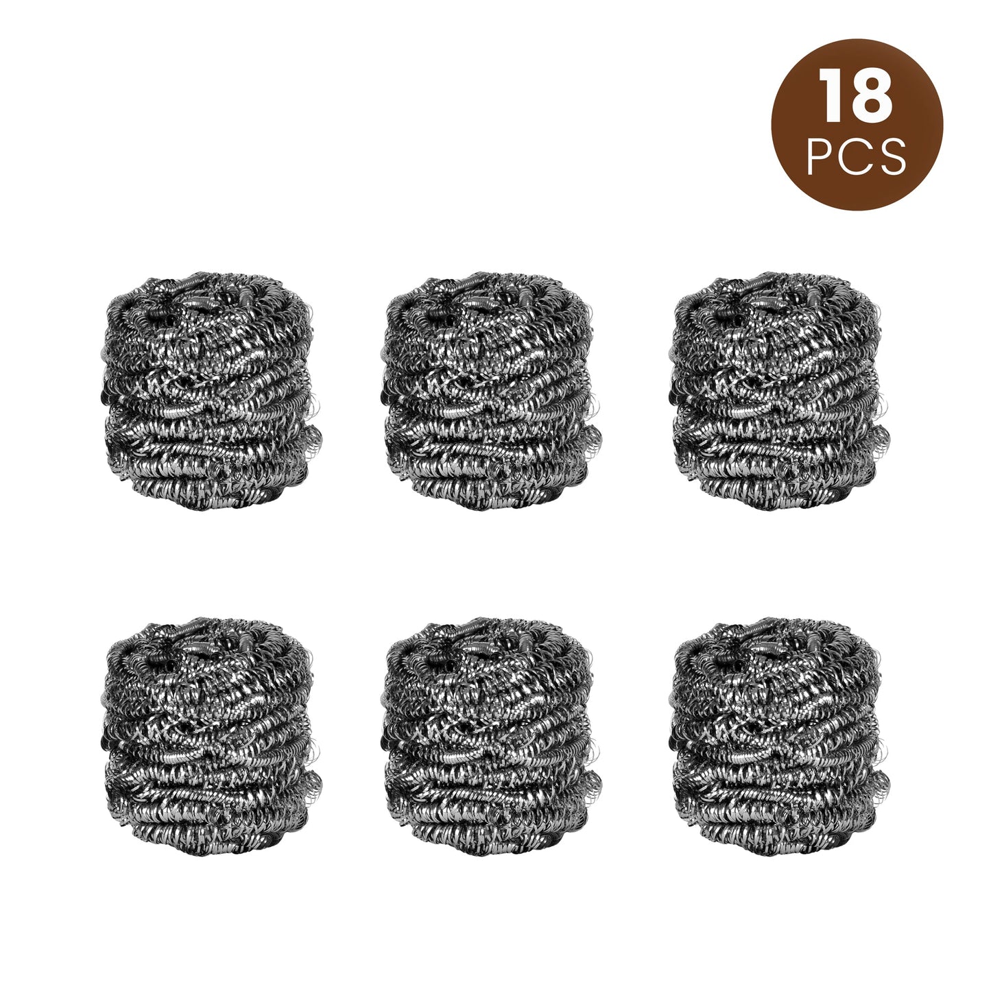 18 Pcs Heavy‑Duty Stainless Steel Scourers – Durable Cleaning Pads for Pots, BBQ, Grill