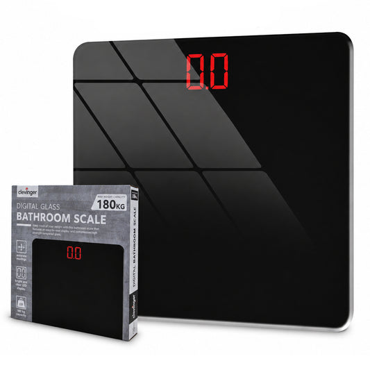 Digital Glass Bathroom Scale 180kg 26x26cm LED