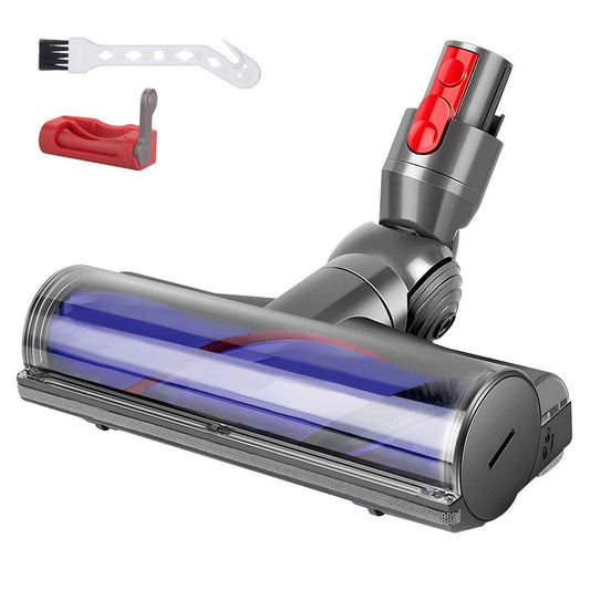 Motorhead Cleaner Head Compatible with Dyson V7 V8 V10 V11 V15 Vacuum Cleaners, 50W Hard Roller Brush Attachment for Carpets & Floors, 180° Rotation, 90° Articulation