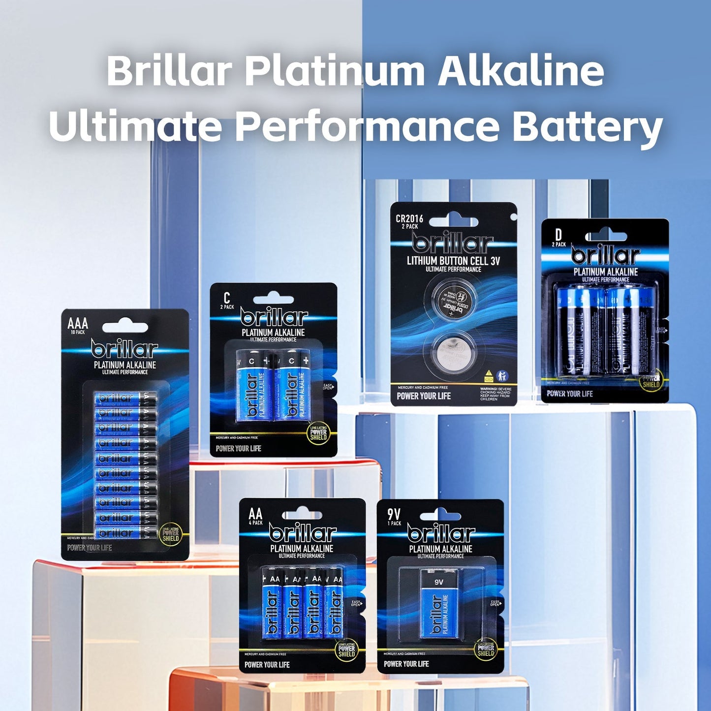 8 Pcs Brillar AA Platinum Alkaline Batteries