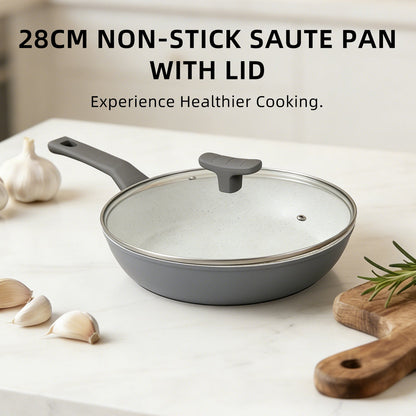 CLEVINGER 28CM NON-STICK SAUTE PAN WITH LID