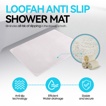 2 Pcs Premium Non-Slip Loofah Shower Mat Bathroom Safe 75 x 44 cm