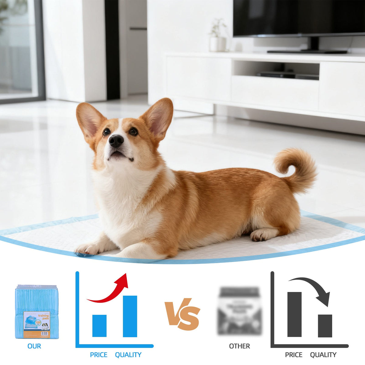 400 Pcs Dog Absorbent Training Pad 60 x 60 cm