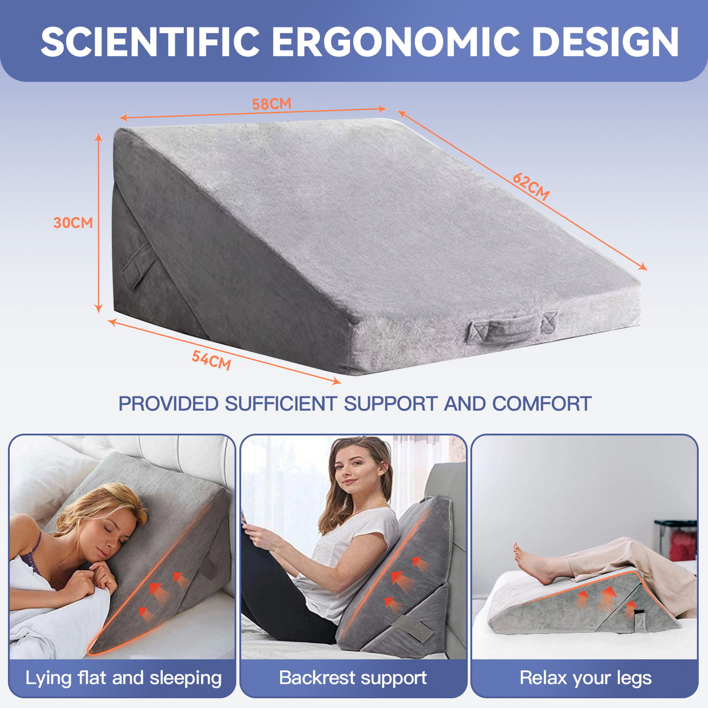 Wedge Pillow - Memory Foam Adjustable Bed Pillow