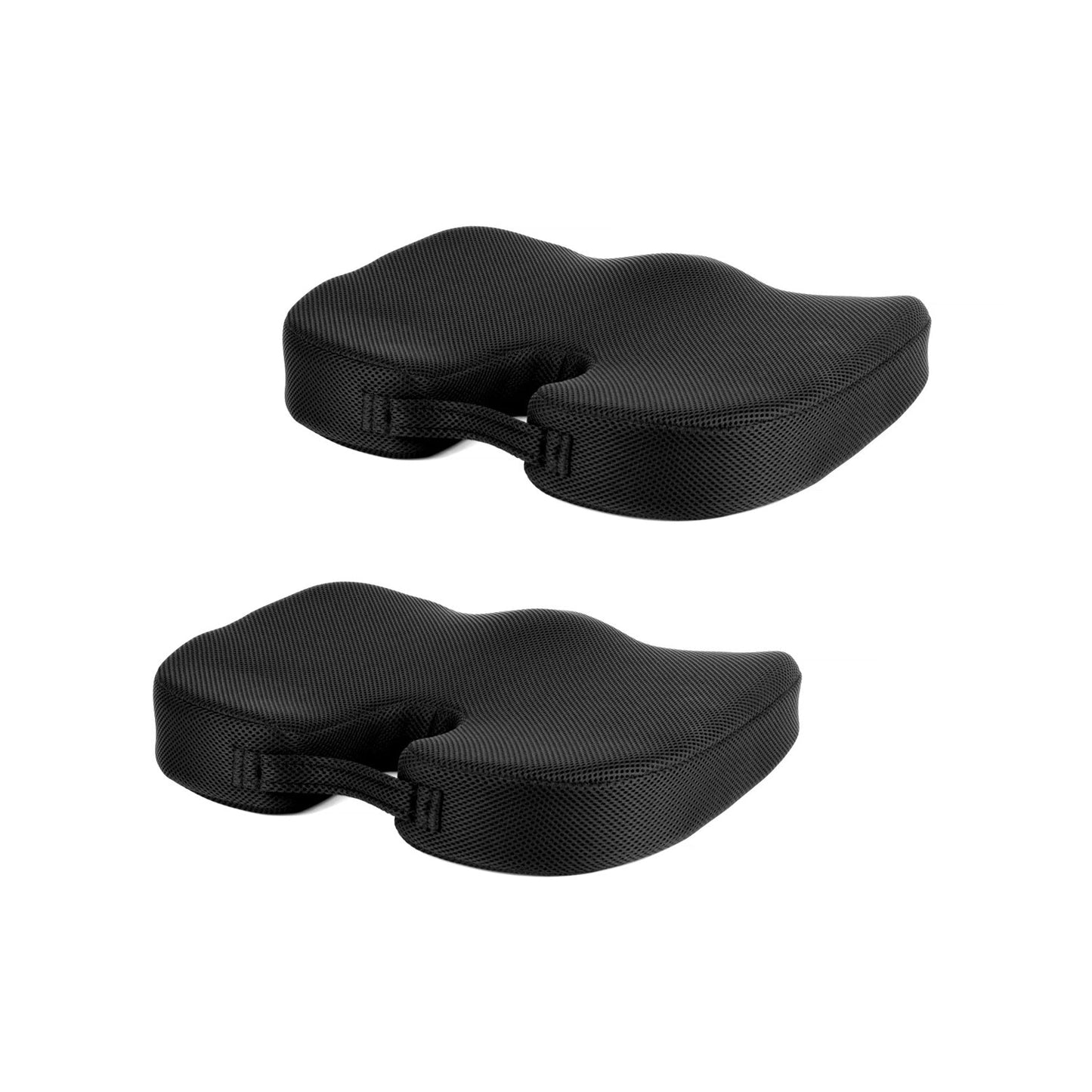 2 Pcs Memory Foam Car & Office Seat Cushions – Ergonomic Support with Breathable Washable Mesh Cover