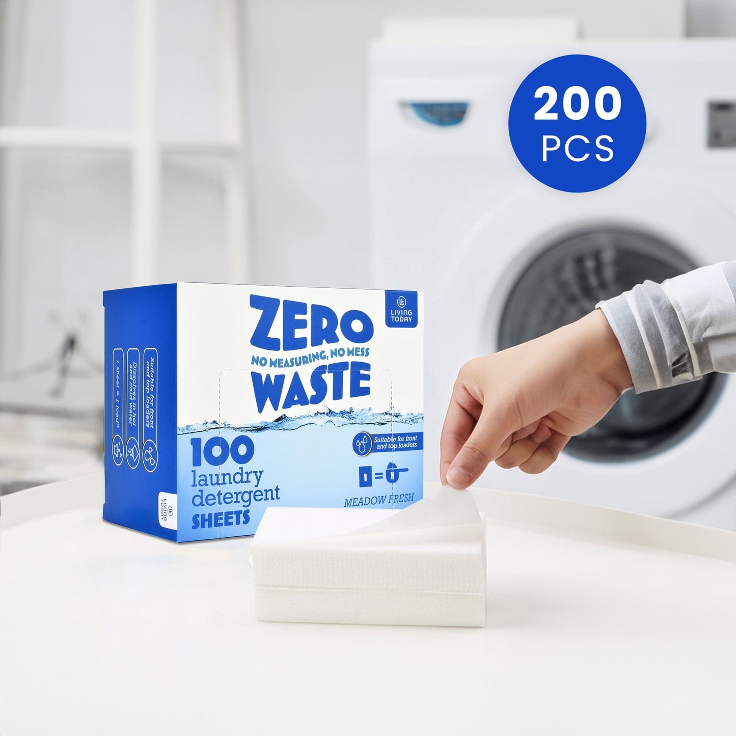 200 Pcs Ultra‑Concentrated Eco-Friendly Laundry Detergent Sheets – Plastic-Free, Travel-Friendly, Pre‑Measured