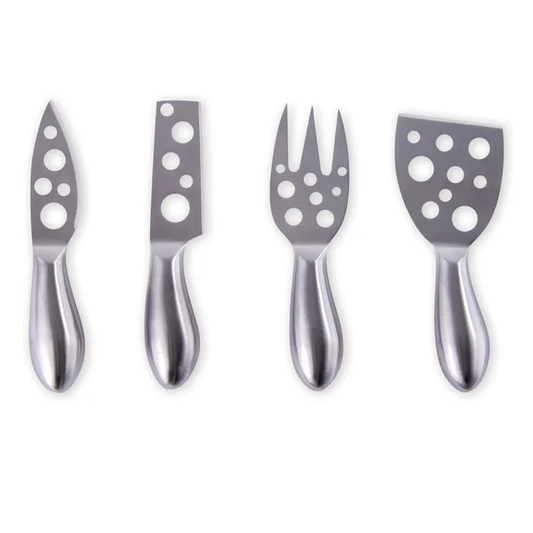 4 Pcs Clevinger Hobson Stainless Steel Cheese Knife Set With Magnetic Block