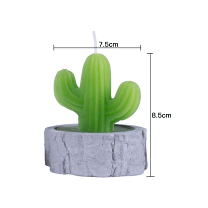 4 Pcs Simulation Plant Cactus Candle Tea Light Home Decor Table Tealight Mini