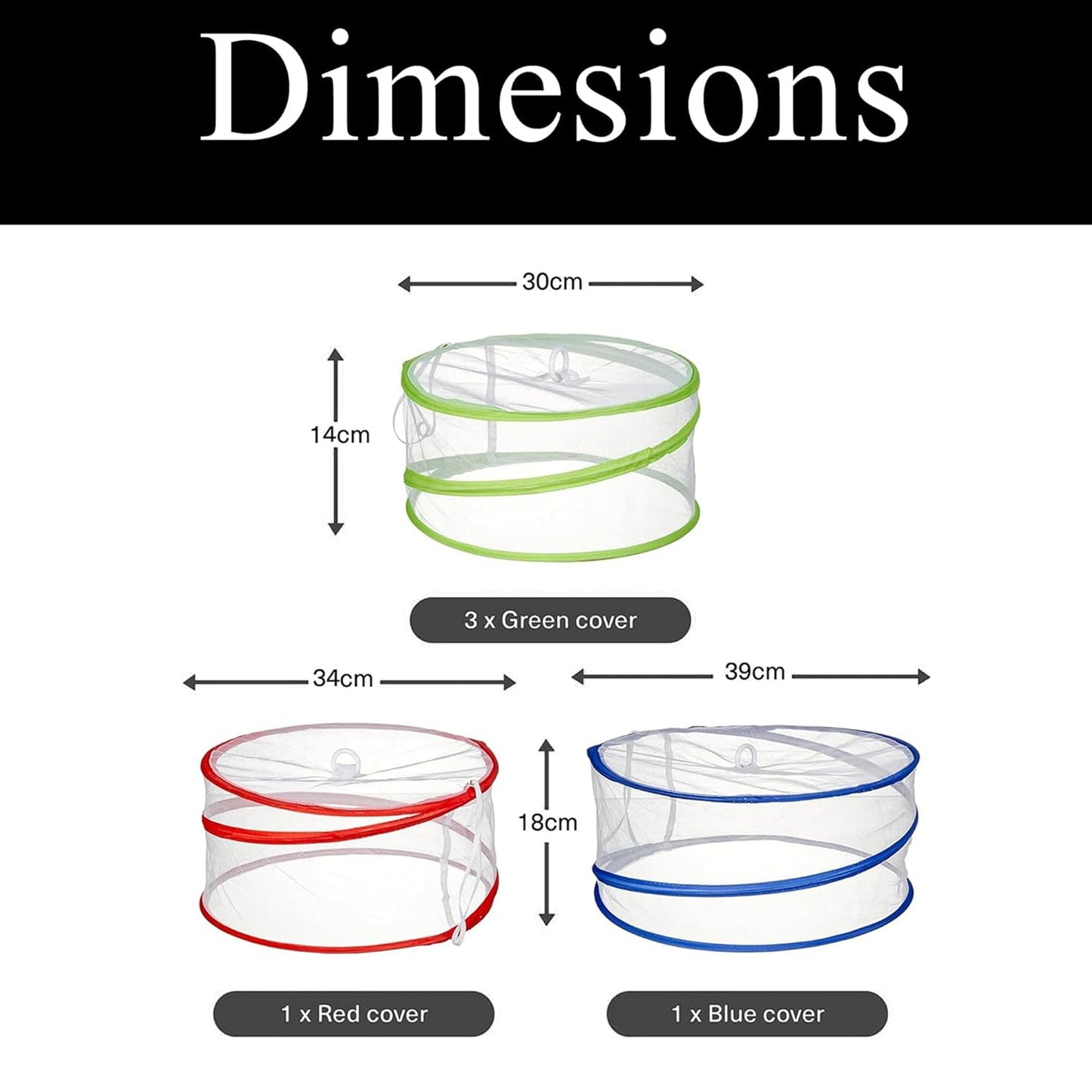3 Pcs Pop Up Food Covers, Mesh Fly Protection, Picnic Cover