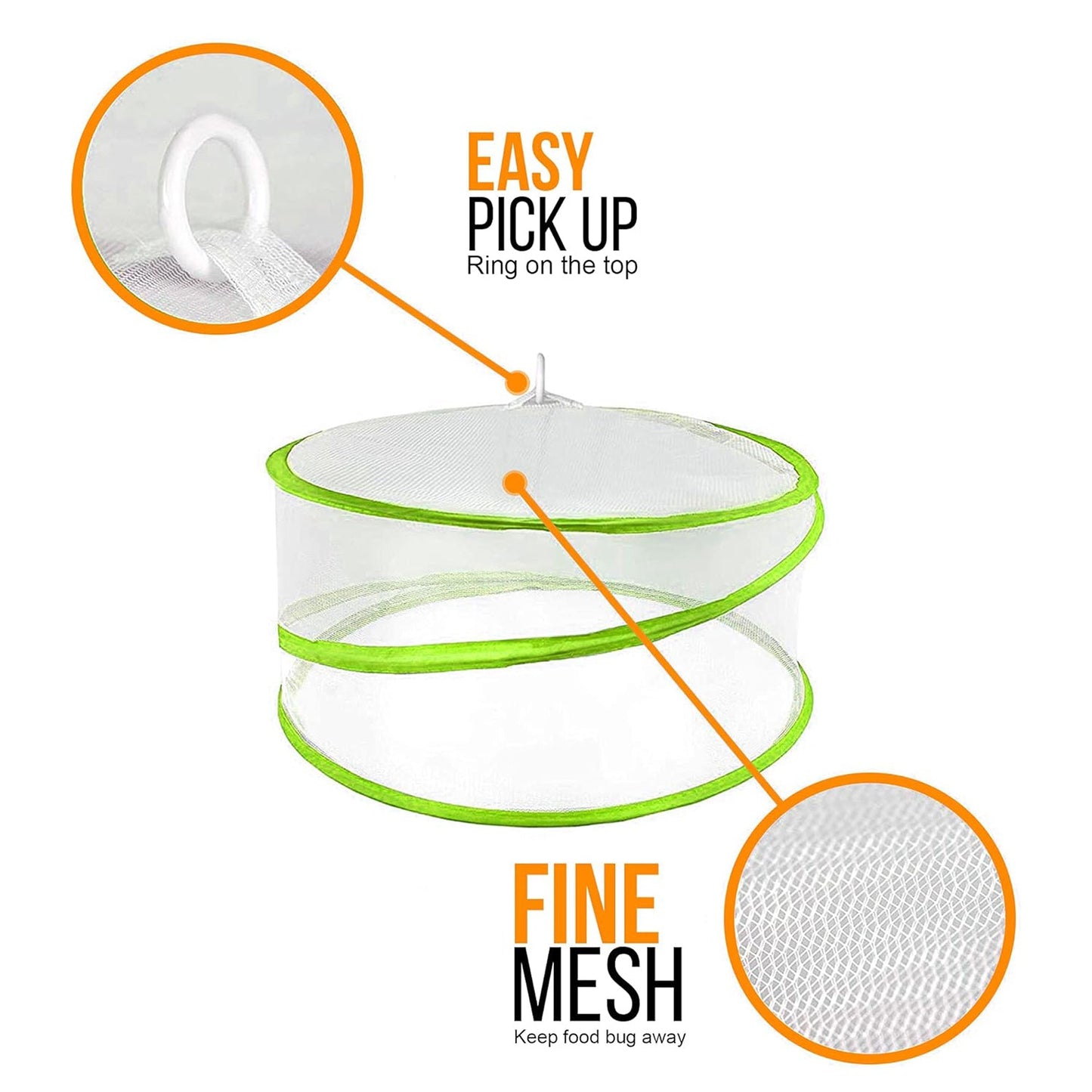 3 Pcs Pop Up Food Covers, Mesh Fly Protection, Picnic Cover