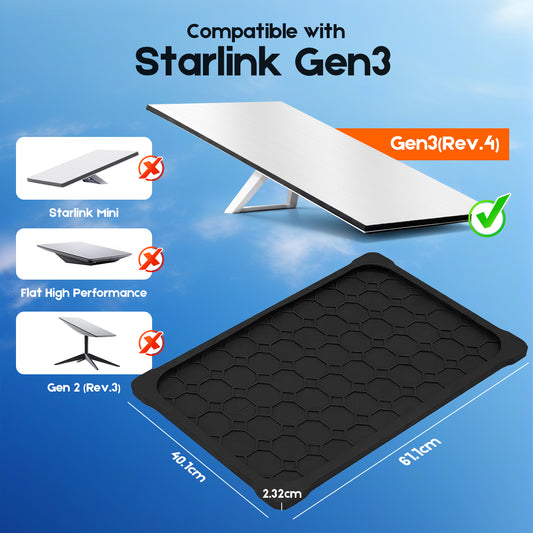 Silicone Cover for Starlink Gen 3 Standard, Waterproof Protective Case, Black