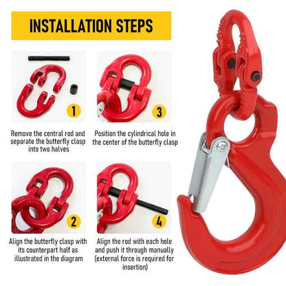 2 Pack Sling Hook with Hammerlock Heavy Duty Safety Sling Hooks for Cavan Camper Trailer Connecting Extend Safety Chain 3.15T