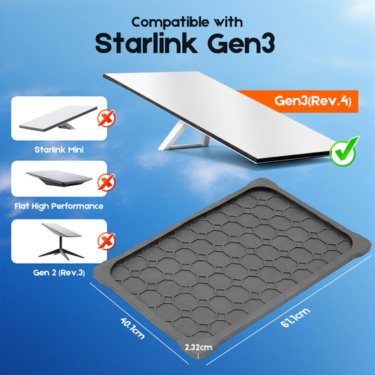 Silicone Cover for Starlink Gen 3 Standard, Waterproof Anti-Rock Sand Hail Protective Case, Grey