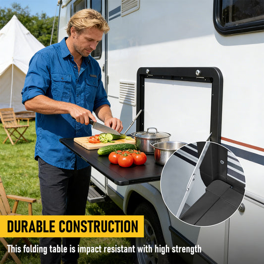 Aluminium Folding Caravan Table – Lockable, 50kg Capacity(80x36x45cm)