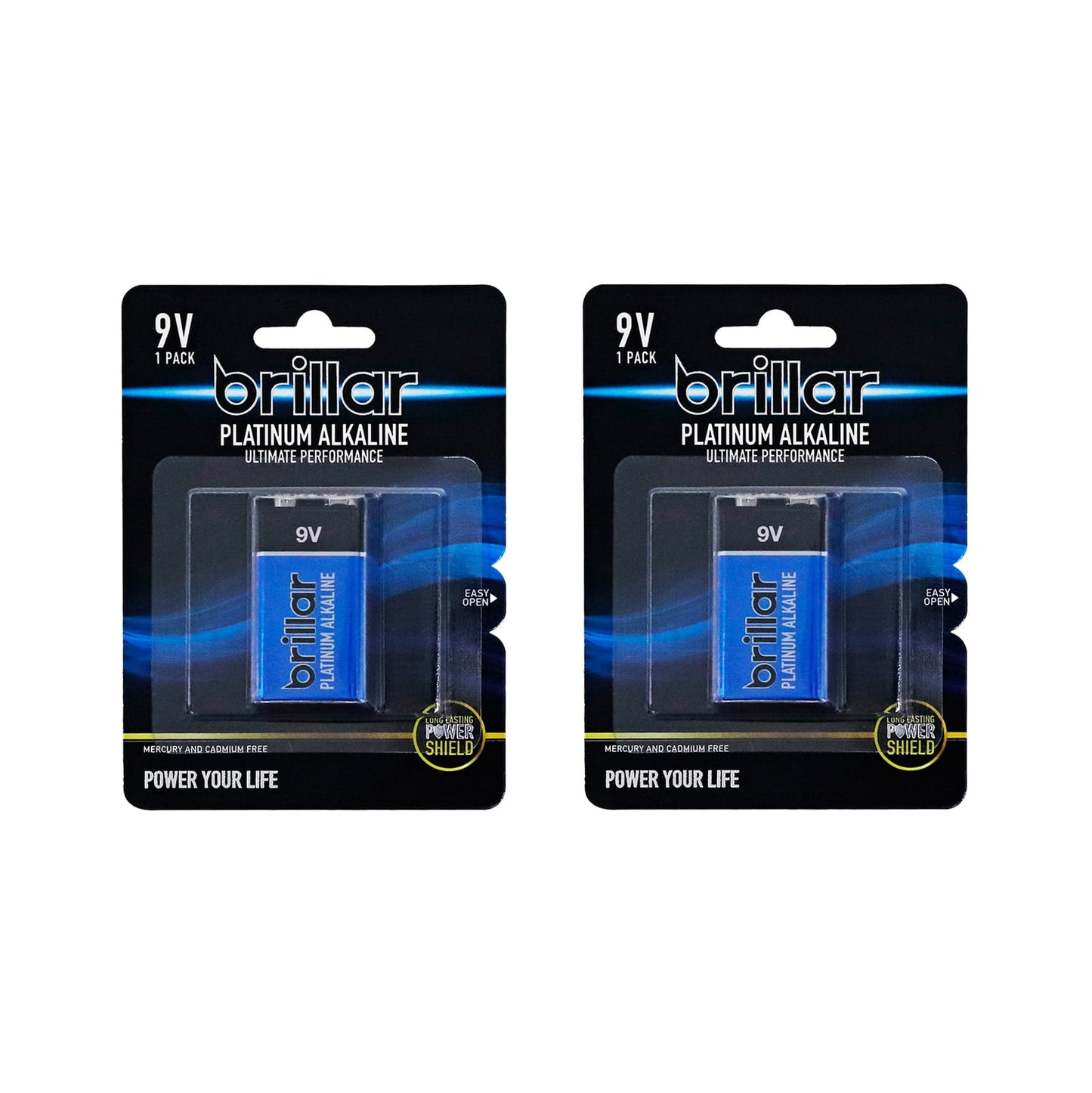 2 Pcs Brillar 9V Platinum Alkaline Battery