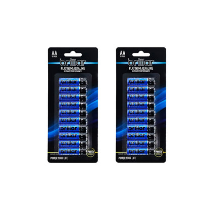 20 Pcs Brillar AA Platinum Alkaline Batteries