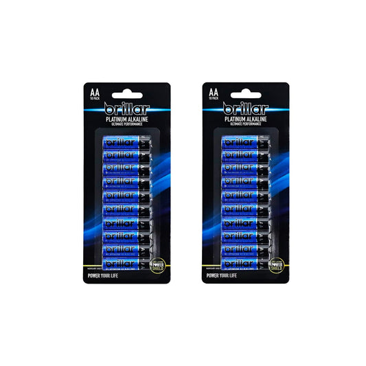 20 Pcs Brillar AA Platinum Alkaline Batteries