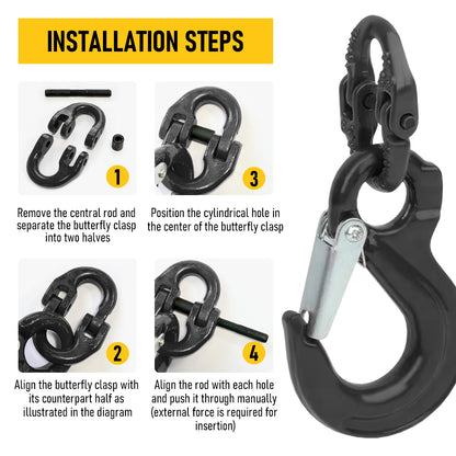 1.12T Sling Hook & Hammerlock Kit-Balck,2 Sets