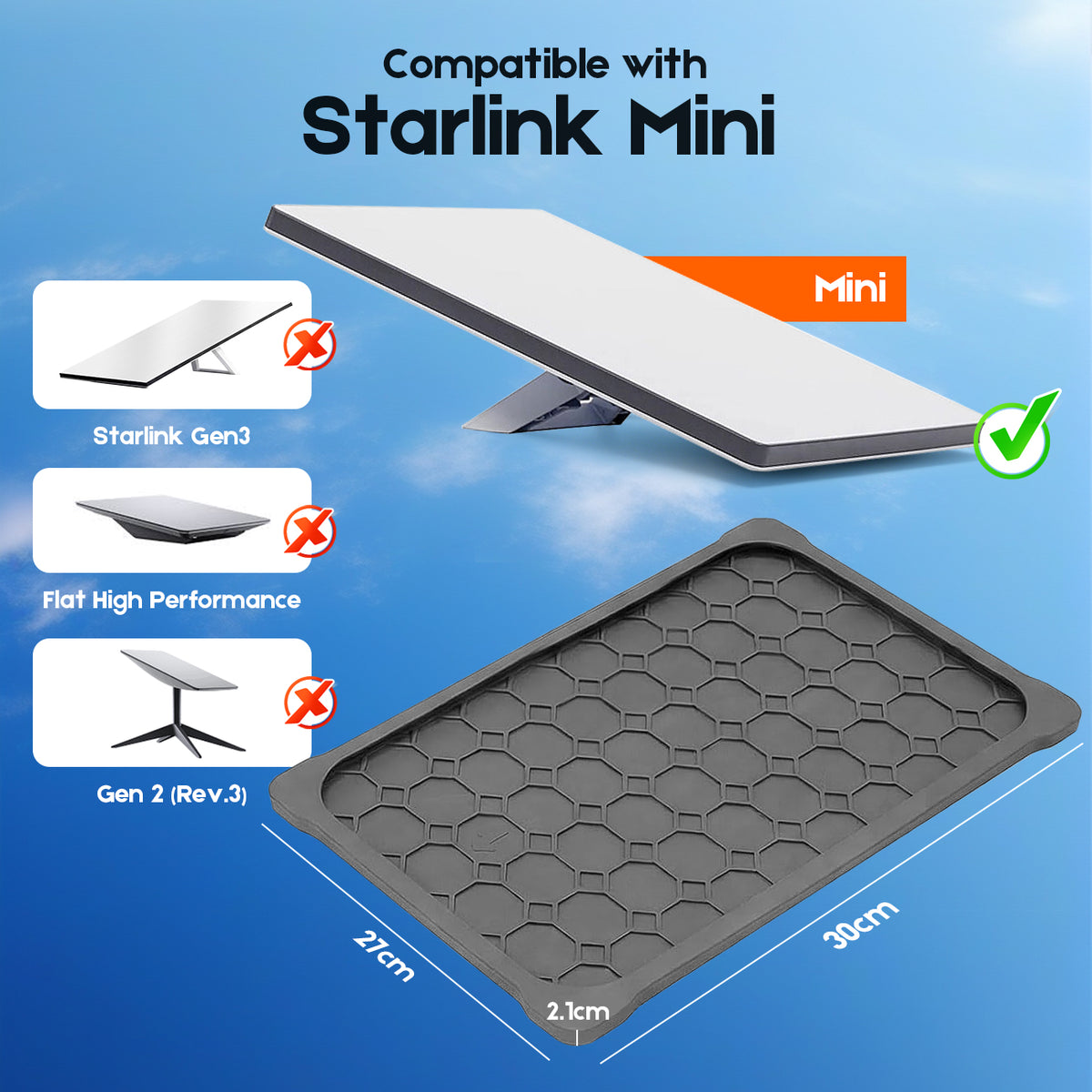 Silicone Cover for Starlink Mini, Weather-Resistant Protective Case for Outdoor Use, Grey