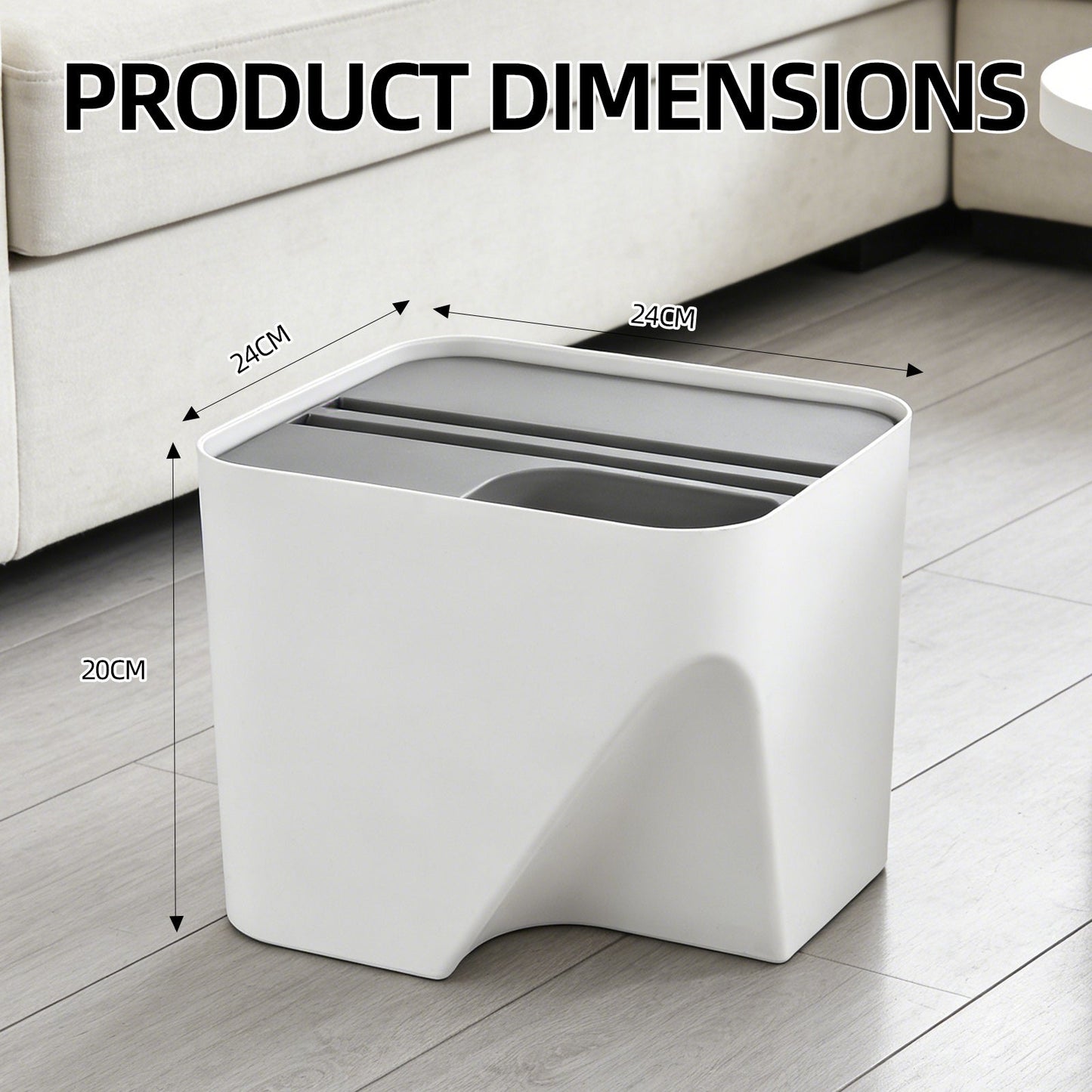 12L Stackable Plastic Kitchen Trash Bin Household Classification Storage Box