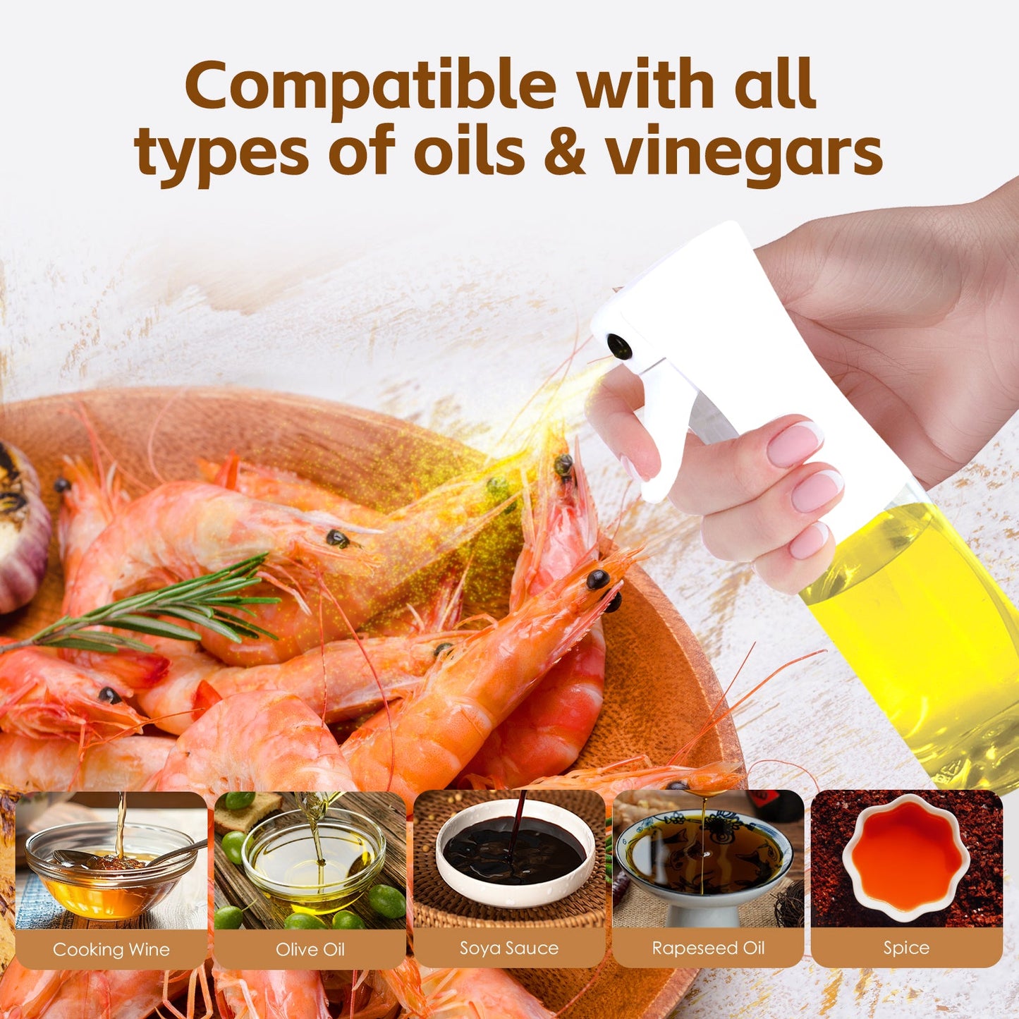 2 Pcs 200ml Refillable Oil Spray Bottles