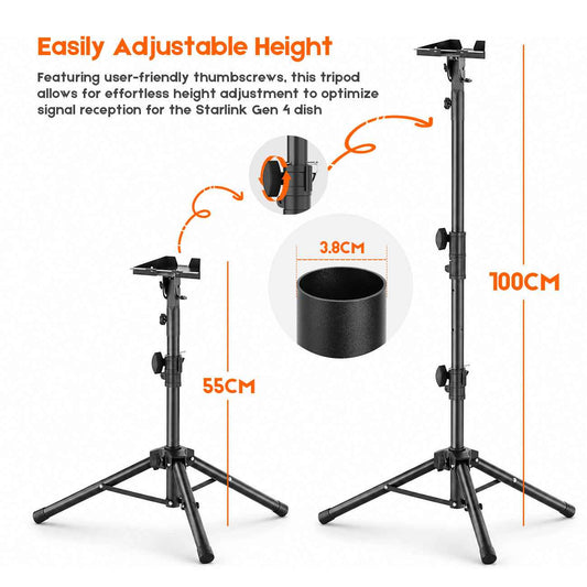Tripod Mount for Starlink Gen 3, Adjustable & Portable Ground Stand for RV Camping