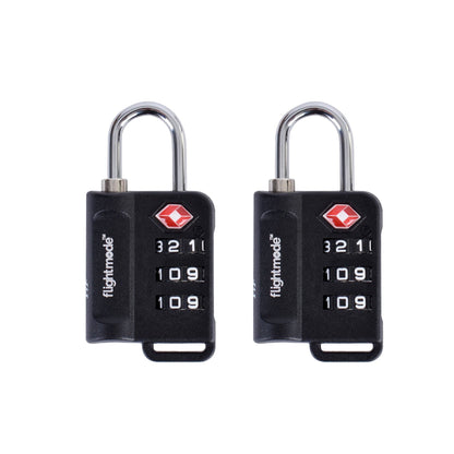 2 Pcs TSA Approved Travel 3 Dial Indicator Padlock