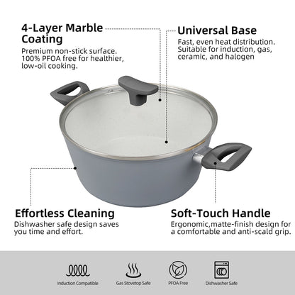 CLEVINGER 24CM NON-STICK CASSEROLE WITH LID
