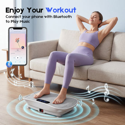 Vibration Plate Exercise Machine with LED Touch Screen & Bluetooth Speaker, Whole Body Vibration Fitness Platform with Multiple Modes