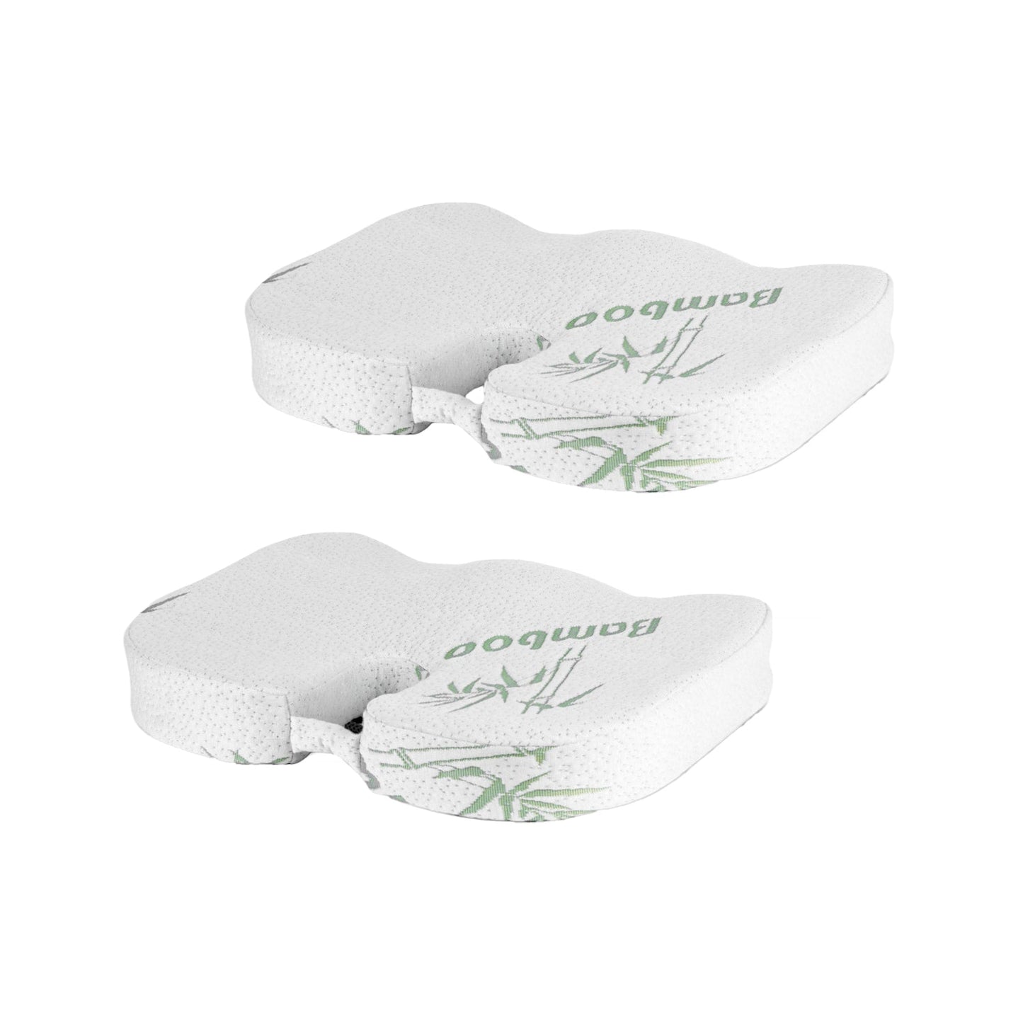 2 Pcs Bamboo Memory Foam Pressure-Relief Seat Cushions – Ergonomic Large Support (45 × 35 × 7 cm)
