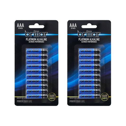 20 Pcs Brillar AAA Platinum Alkaline Batteries