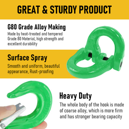 1.12T Sling Hook & Hammerlock Kit-Green,2 Sets