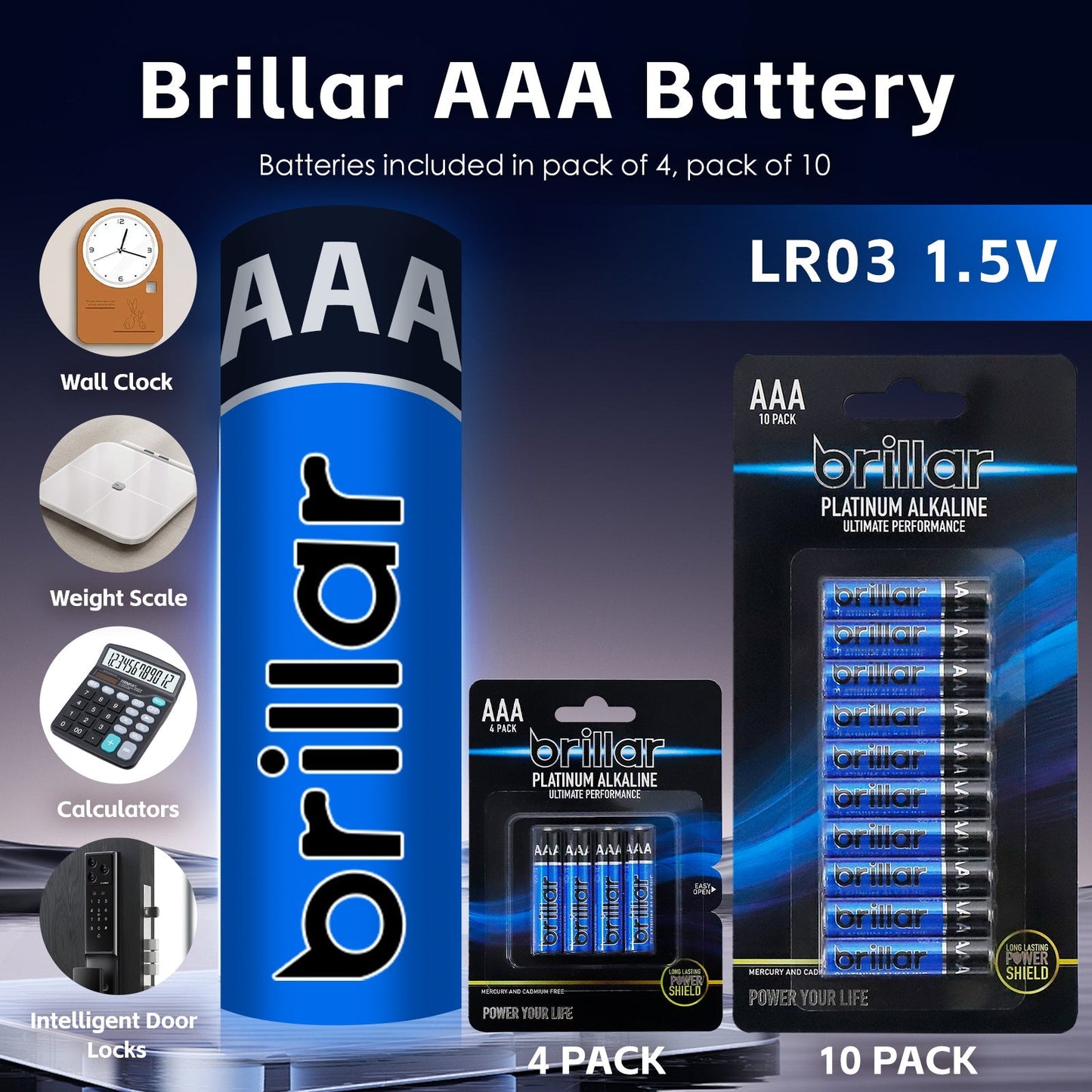 20 Pcs Brillar AAA Platinum Alkaline Batteries