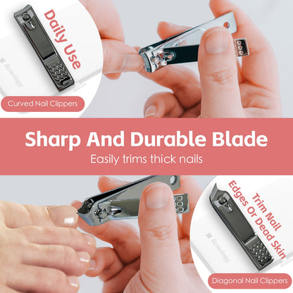 10 Pcs Remology Stainless Steel Manicure Set Silver