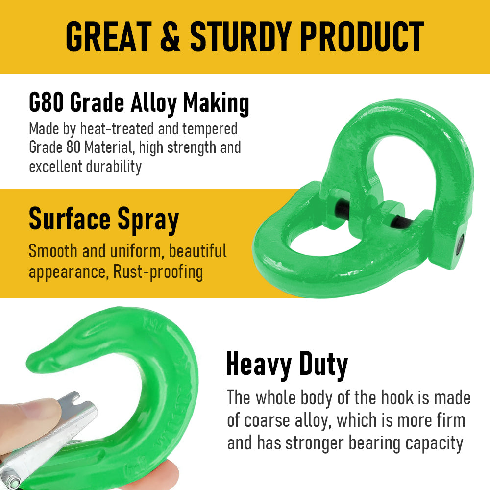 2T Sling Hook & Hammerlock Kit-Green,2 Sets