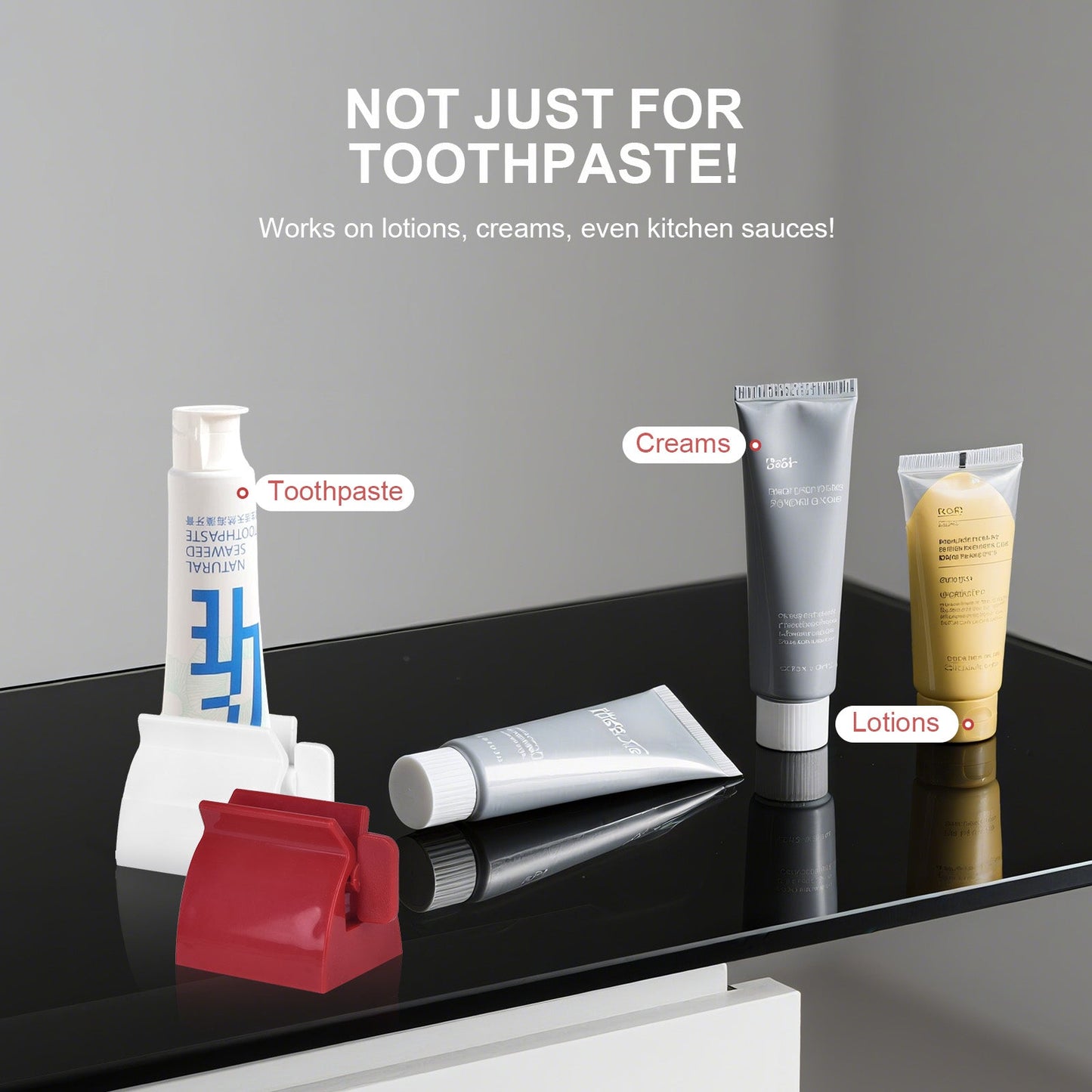 2 Pcs Toothpaste Rolling Dispensers Squeezer