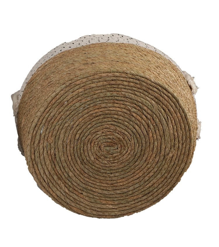 3 Pcs Cotton Rope Stripe Carry Handles Storage Baskets Set