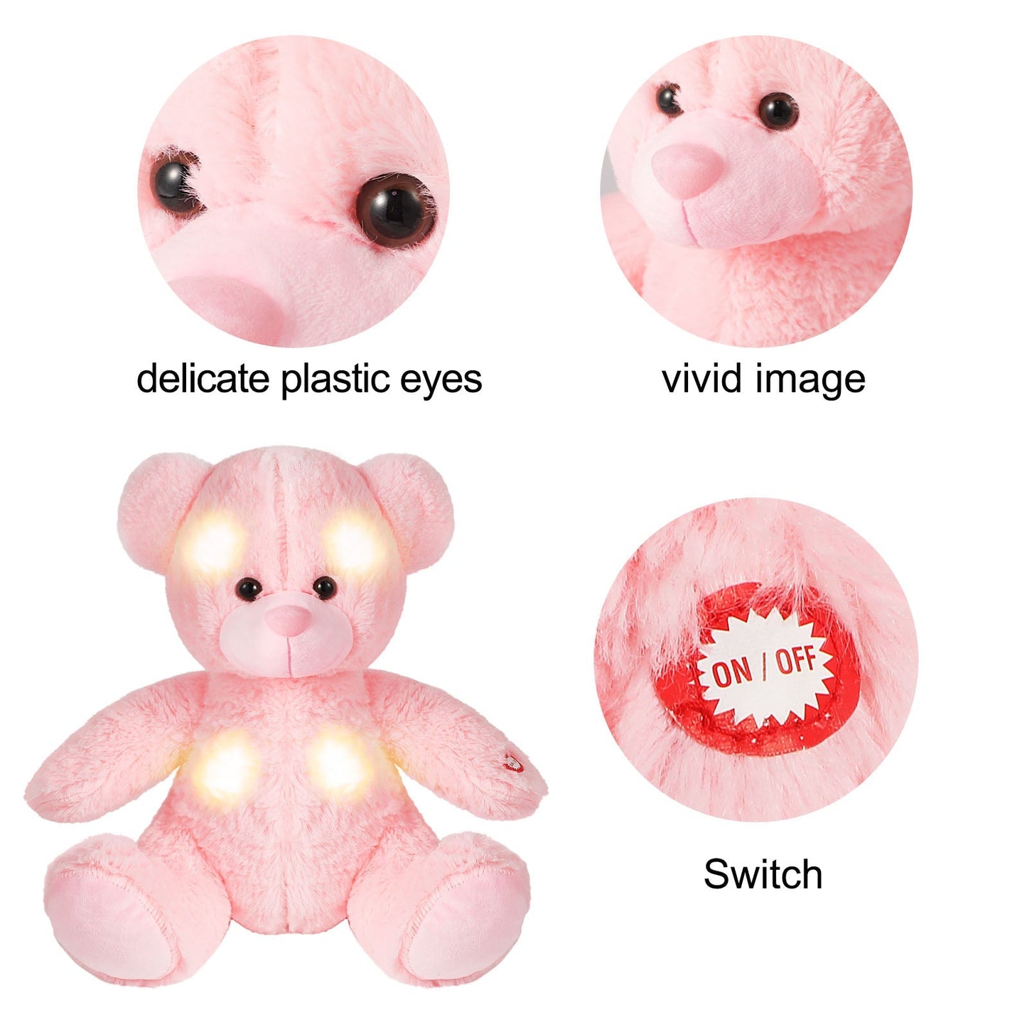 30 cm Pink LED Teddy Bear Plush Toy